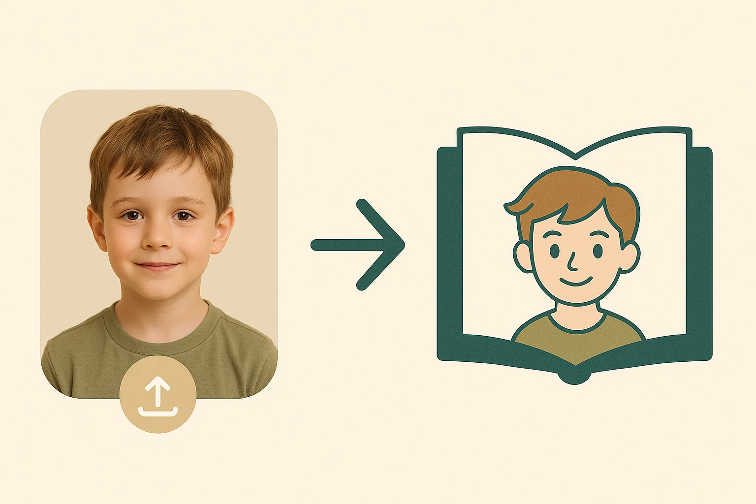 Padre e hijo creando juntos un libro de niños personalizado con inteligencia artificial