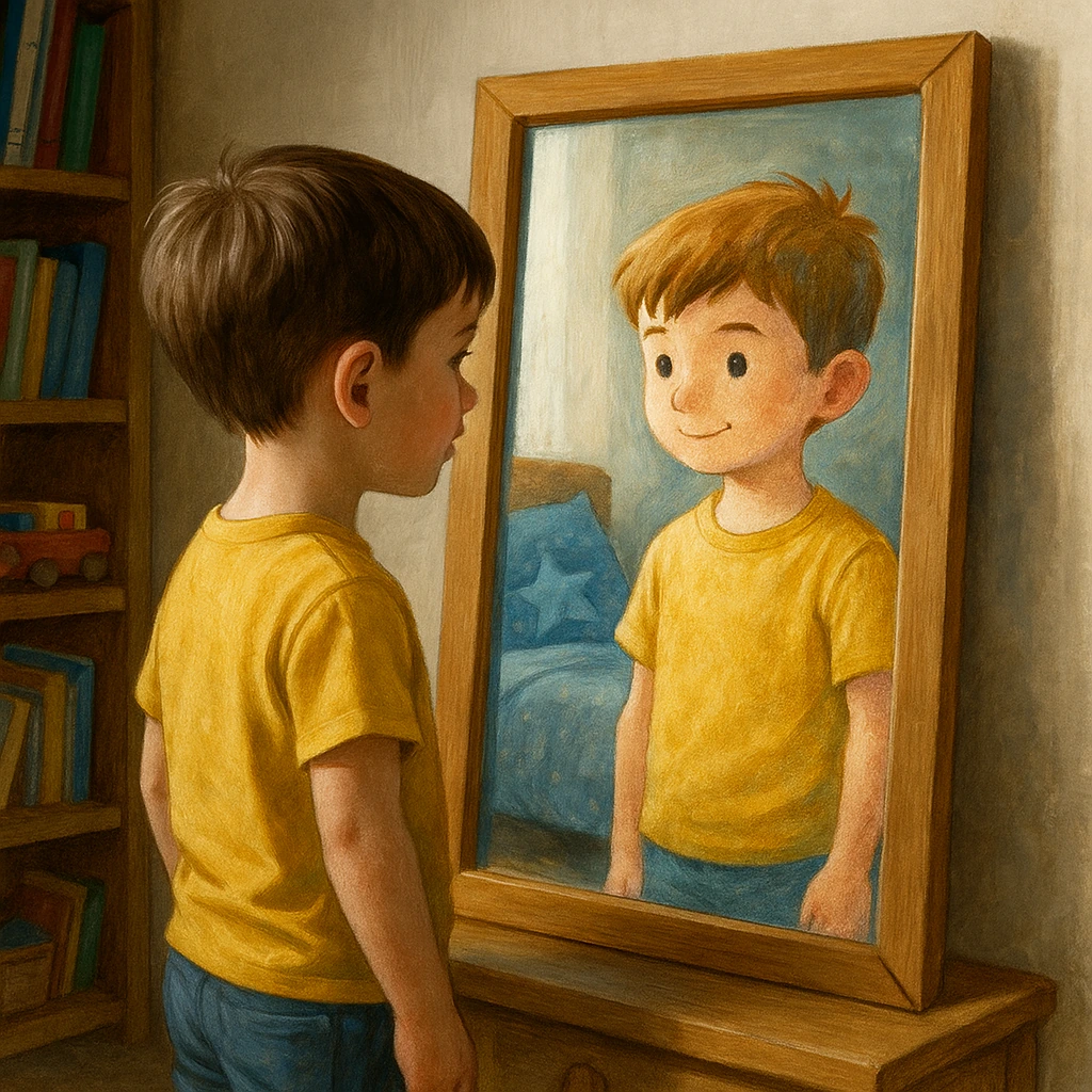 Bambino che sviluppa fiducia in se stesso attraverso libri personalizzati