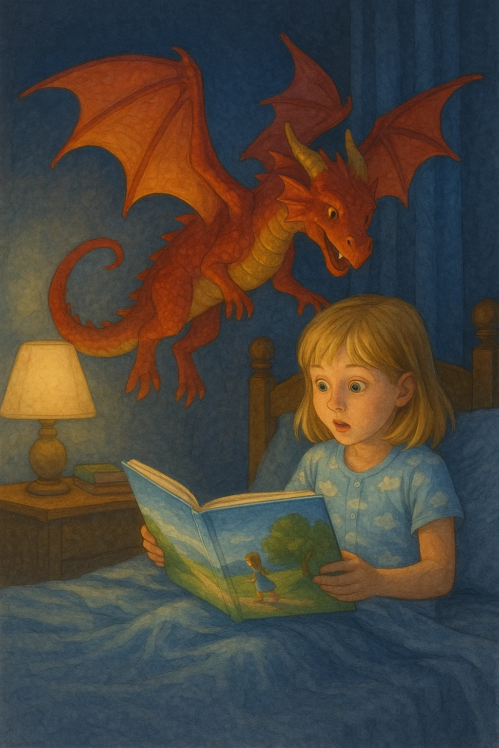 Bambini che leggono libri personalizzati con gioia e immaginazione
