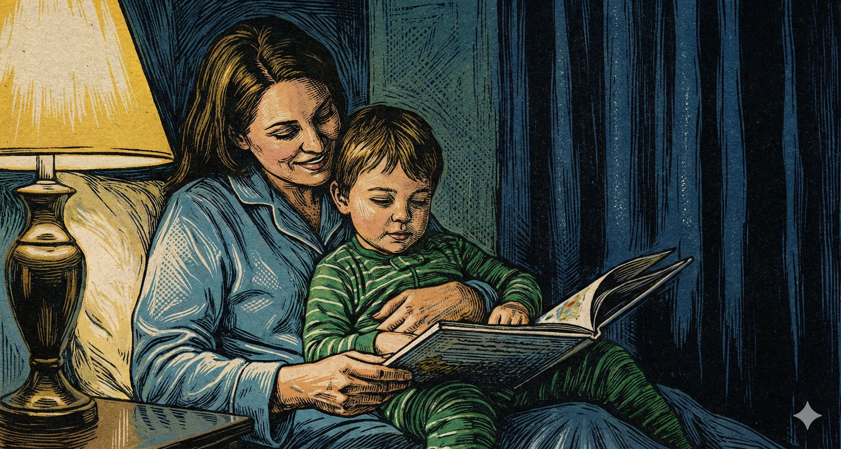 Bold, artistic illustrations with a hand-printed look and simple, striking colors