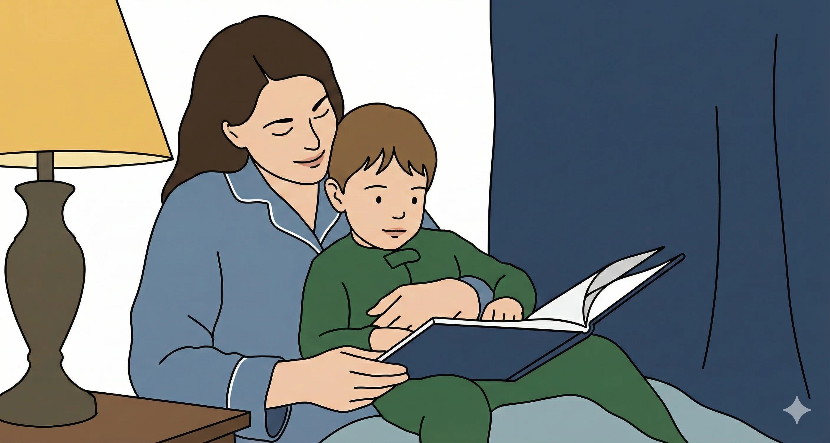 Calm, modern illustrations with lots of white space and simple, peaceful designs